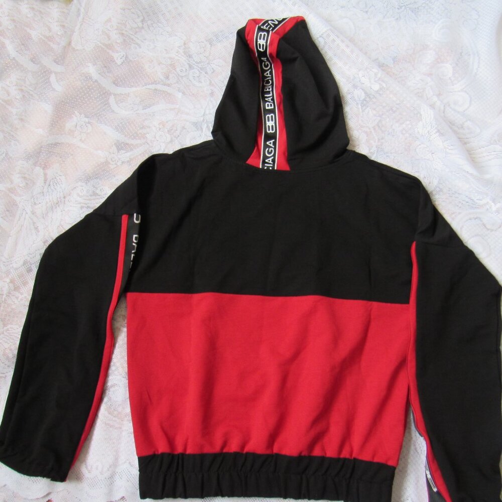Balenciaga Women Red/Black Sweater(Hoodie). Size M, Cotton - Picture 4 of 5